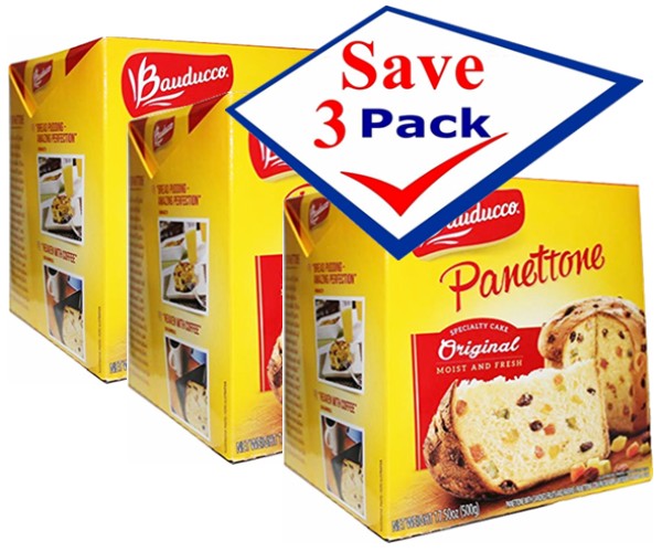 Panettone Fruit Cake by Bauducco. Imported . 17.5 oz Pack of 3